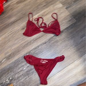 Maroon Frankie’s bikinis set size s